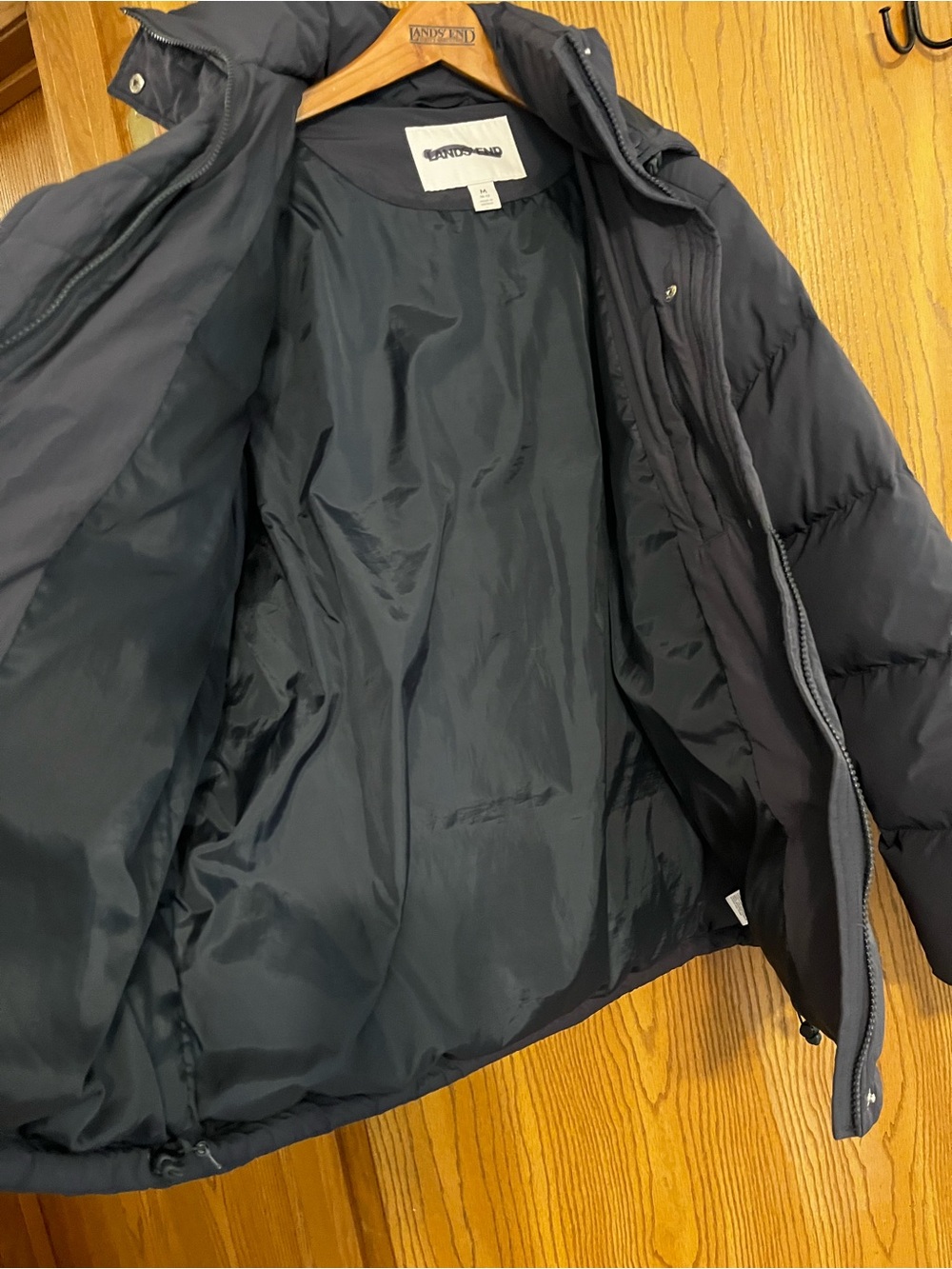 NWOT Lands' End Women's Max 600 Down Puffer Jacket Black M 10-12 - Picture 5 of 5